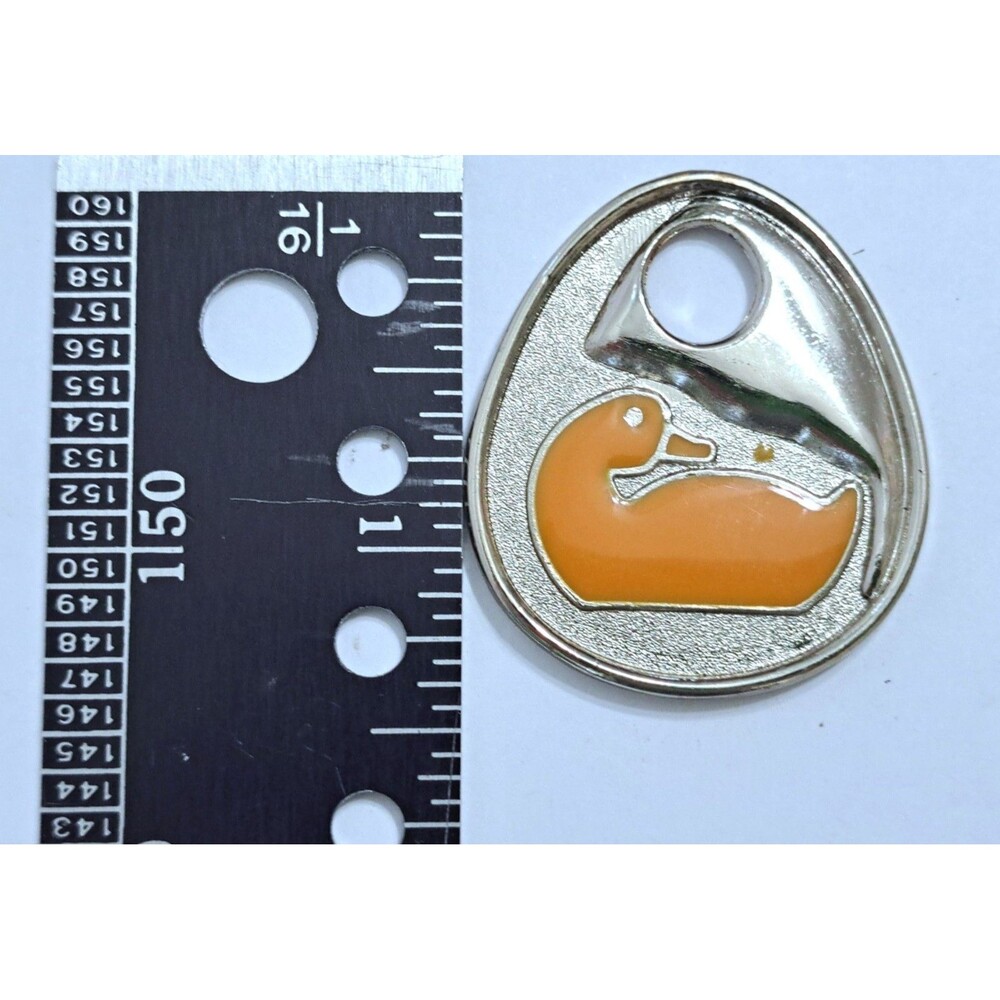 Dooney Bourke Enamel Orange Duck Chrome Hang Rag Fob Only for handbag pocketbook - Picture 3 of 3